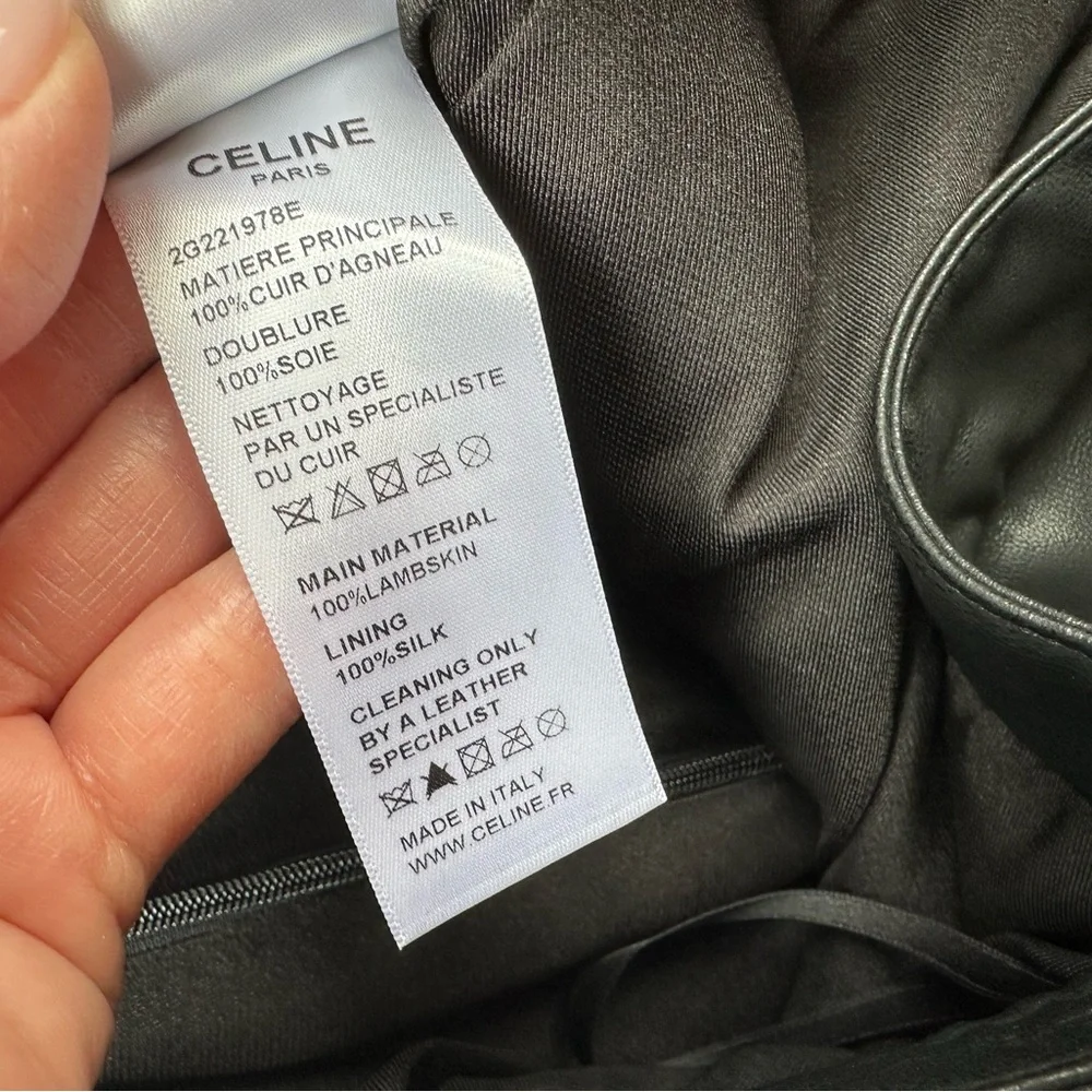 Celine Black Leather Skirt with Double Skinny Gold Belt Used XS-S - Picture 11 of 12